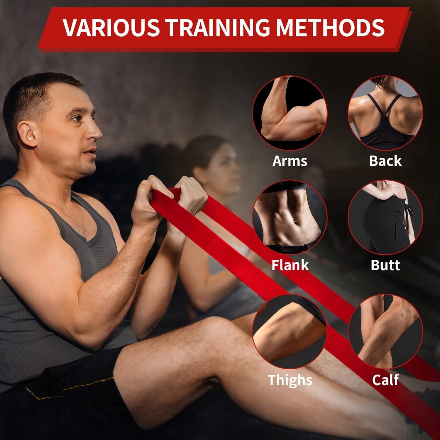 Premium Fitnessbänder mit Türanker Theraband Widerstandsbänder Set Fitnessbänder 3 verschiedene Stufen von Widerstandsbändern für Krafttraining