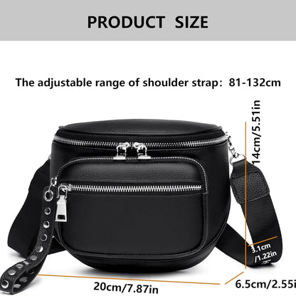 Damen Umhängetasche Echtes Leder Schwarz Crossbody Satteltasche Modisch