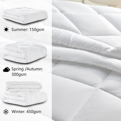 Bettdecke 135x200 4 Jahreszeiten 2 teilig Flauschige Decke Steppdecke 300gsm Ganzjahresdecke + 150gsm Sommerdecke 8 Druckknöpfe OEKO TEX zertifiziert