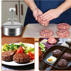 Einstellbare Burgerpresse Edelstahl Burger Pattie Presse mit 50 Wachspapieren hamburgerpresse grill geschenke Grill Zubehör Geschenke für Männer