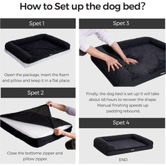 Orthopädisches Hundebett kleine Hunde Hundezubehör Hundebett Hundesofa hohen Rand Hundekissen Hundekorb waschbar Grosse Hunde Mittelgroße Hunde grau