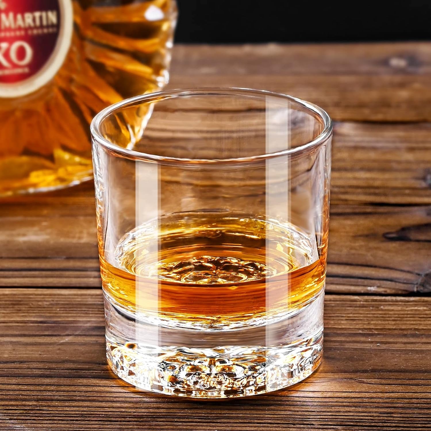 Whisky Gläser Löwenmuster Dicker Boden Tumbler Set 2 Stück 300ml perfekt für Party Weihnachtsgeschenke für Männer geeignet für Whiskey Rum Gin Wodka