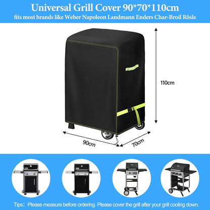 Grillabdeckung Wetterfest 90x70x110cm Grillabdeckung 420D Oxford Gasgrill Abdeckplane Wasserdicht Grillschutzhülle  Reißfest UV Schutz
