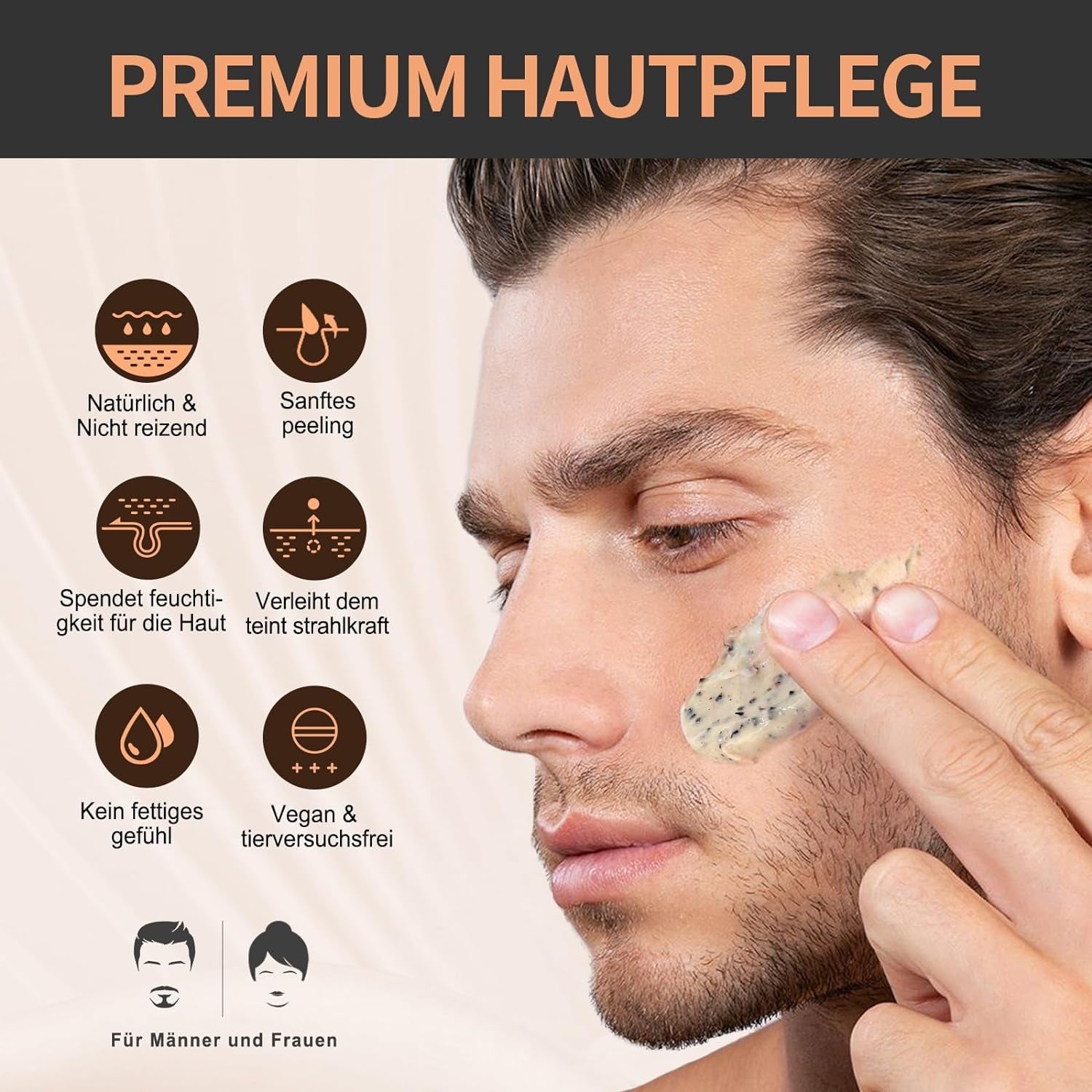 Kaffe Gesichtspeeling für Männer 120ml porenreiniger gesicht mitesserentferner