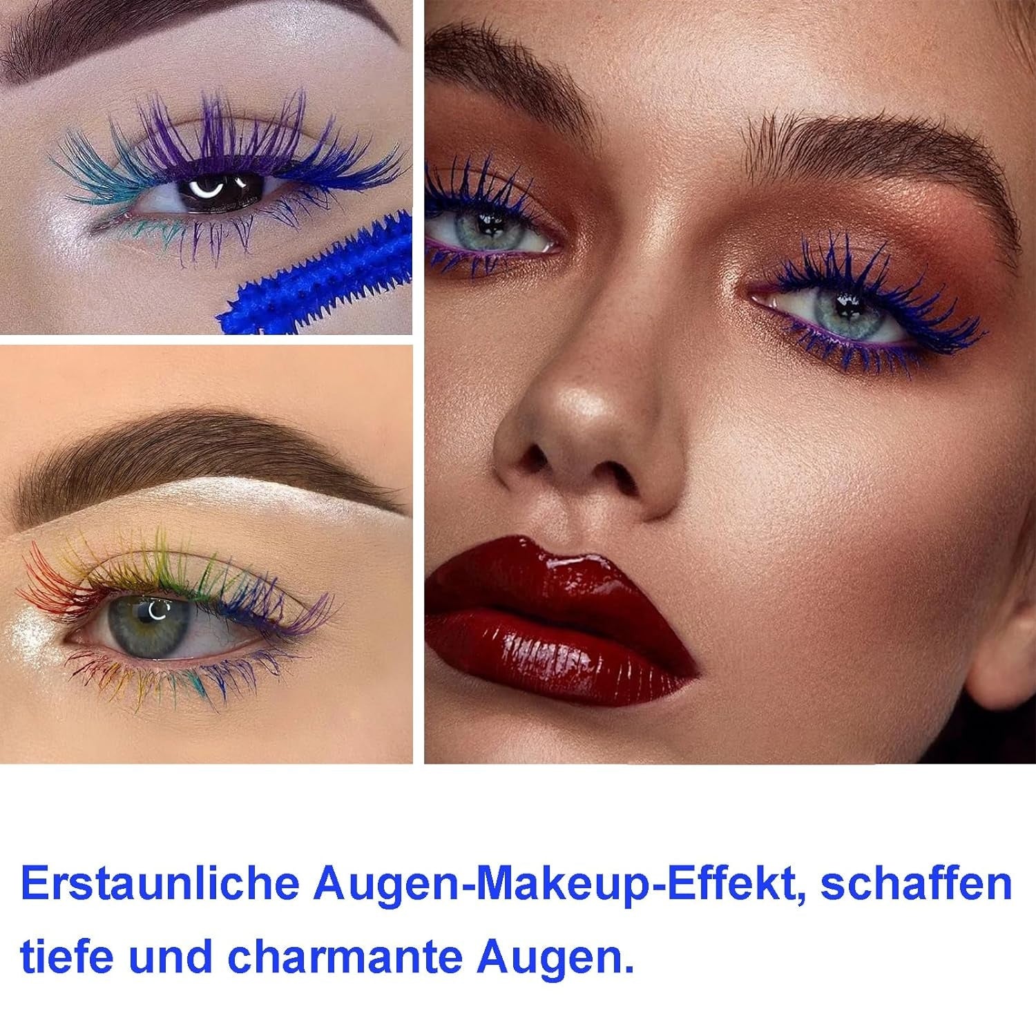 Bunt Wimperntusche Wasserfest Mascara Blau Wimpern Färben Langlebig Wischfest