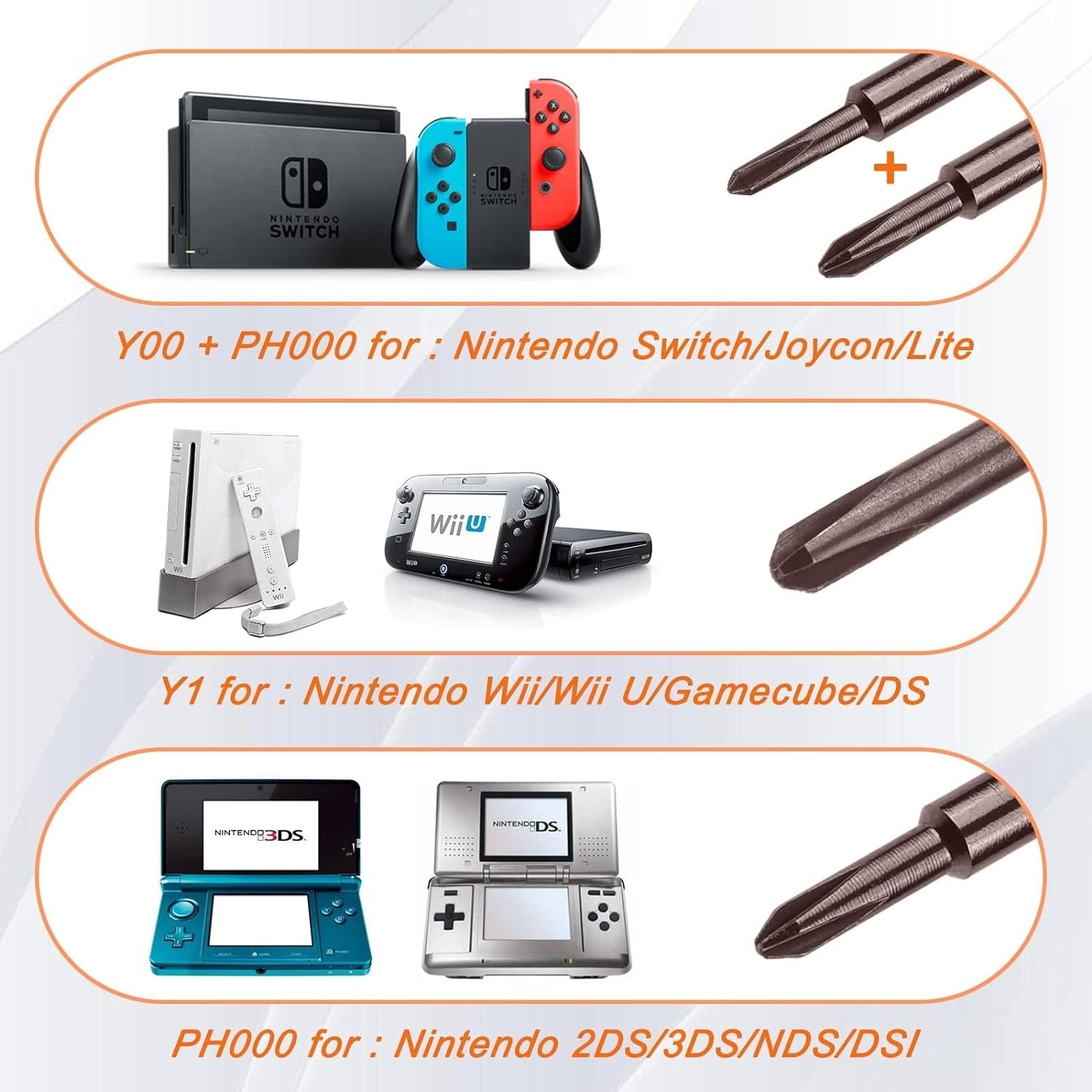 Schraubendreher Set für Nintendo Switch 6Pcs Reparatur Werkzeug Kit mit Triwing Y00 Y1 Phillips PH000 Pinzette Switch Lite Joycon Controller Wii