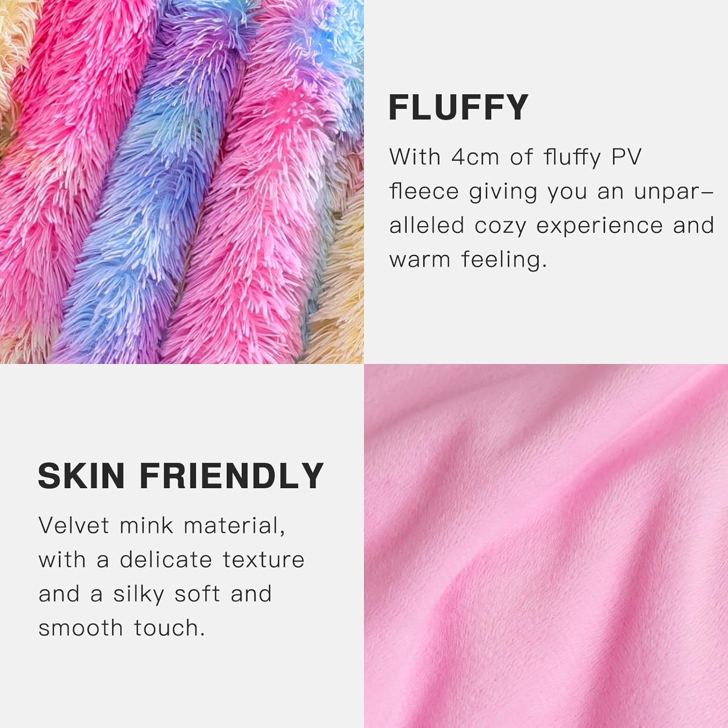 Kuscheldecke Flauschig 200x220cm Decke mit Regenbogen Weich Warme Flauschige Decke Weihnachtswolldecke Warm Sherpa Decke Sofadecke Mädchen Kind