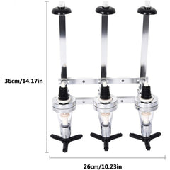 Wandmontierter Weinspender für 3 Flaschen aus Aluminium Bar Butler Flaschenhalter Schnapsspender für Cocktails Bartending Mixwein für Bar Küche