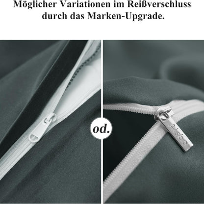 Bettdecke Flauschige Decke Bettwäsche 135x200 4teilig Grau Bettbezug 135x200cm 4tlg Kissenbezug Mikrofaser Reißverschluss Weich Bügelfrei