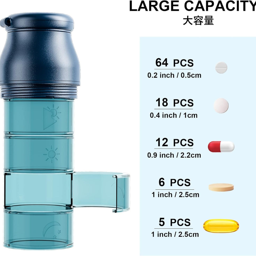 Pillendose mit Pillenbox Tabletten Organizer Schachtel Cutter Mühle Mörser