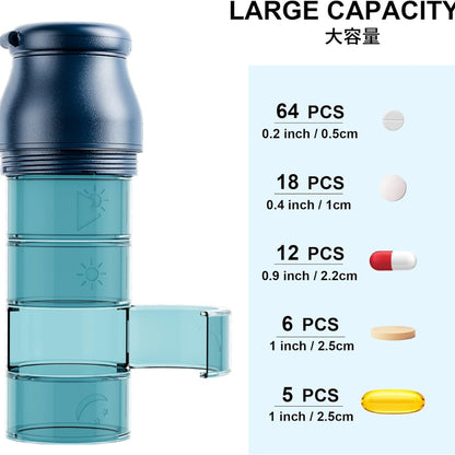 Pillendose mit Pillenbox Tabletten Organizer Schachtel Cutter Mühle Mörser
