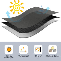 Sonnensegel Rechteckig 2x3m Sonnensegel Quadrat Wasserdicht Sonnenschutz und Befestigungsseile für Garten Terrasse Außenbereiche 95% UV-Schutz