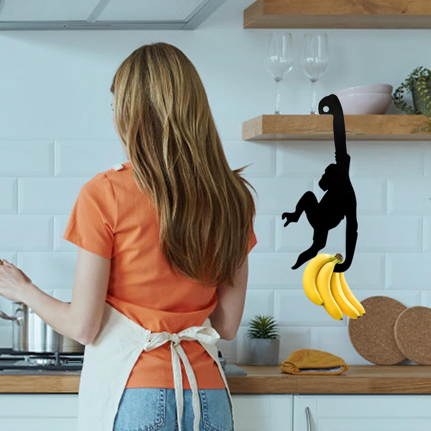 Lustiger Bananenhalter Affe Küchen Deko Bananenhaken Obst Frischhalter Geschenk