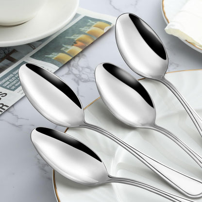 Teelöffel Set 24 Stück Edelstahl Kaffeelöffel 13,7cm Dessertlöffel Spiegelpoliert Spülmaschinenfest für Haushalte Restaurants Kantinen
