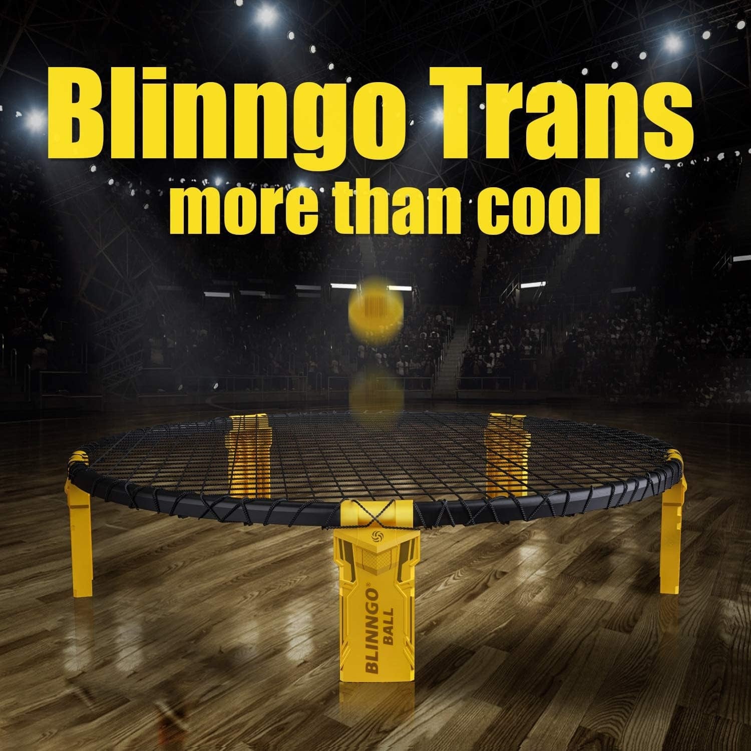 Trampolin Ballspiel Outdoorspiele Blinngoball Roundnet Games Set Spielnetz 2 Bälle Kordelzug Ballpumpe mit Nadel und Handbuch