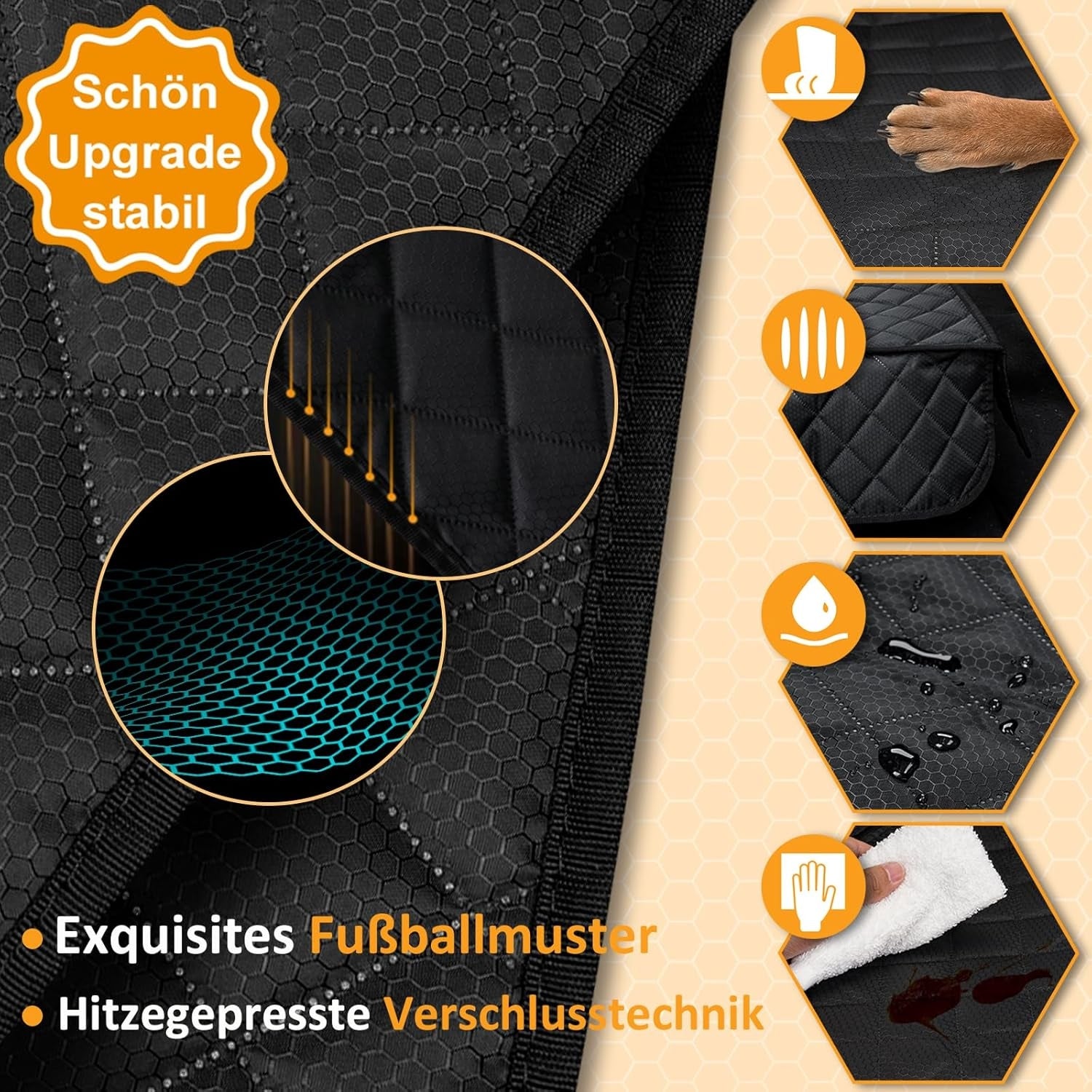 Hundedecke Auto Rückbank mit Isofix für Kindersitz 135×120cm Wasserdicht Rutsch Kratzfeste Auto Hundedecke Rücksitz Hundeschutz Rückbank Hundeschutz