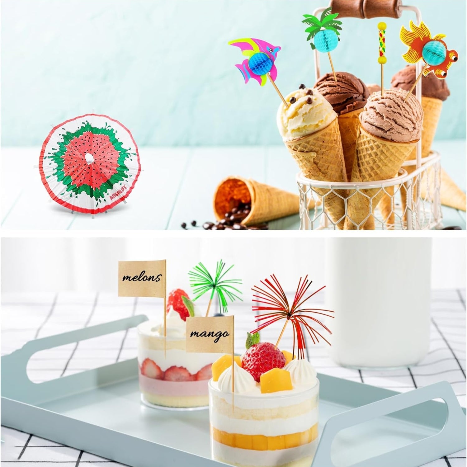 Cocktail Zubehör 179 Stück Cocktail Deko Set Party Schirmchen Strohhalme Rührer Sticks Feuerwerk Hochzeit Sommer Getränke