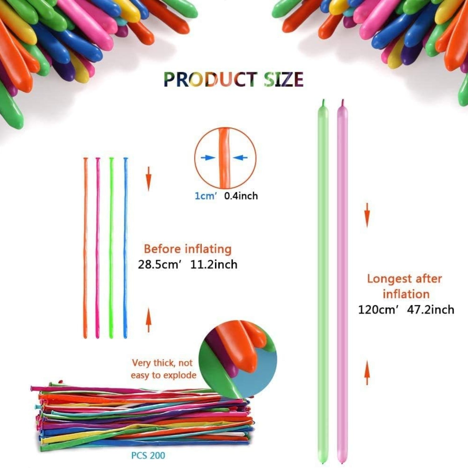 100 Stück Modellierballons Ballon Tiere Kit Luftballons Drehen mit Ballonpumpe 260Q Latex Lange Luftballons zum Party Geburtstags Dekoration