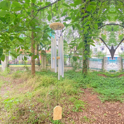Windspiele für Draußen 6 Aluminiumle Legierung Röhren für Garten Balkon Terrasse Hinterhof Home Decor Silber Beruhigende Klänge Hochwertig