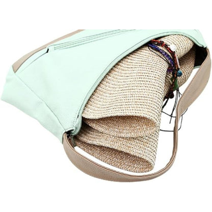 Damen Floppy Big Brim Hut Khaki Bowknot Strohhut Faltbarer Roll Up Sonnenhut Material hochwertiges Stroh LSF 50+ UV Schutz Einheitsgröße