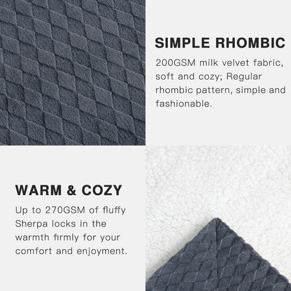 Kuscheldecke Kinder 160x200 cm Sofadecke Flauschige Wolldecke mit Rentier Schneeflocken 470GSM Warme Sherpa Decke Wohndecke