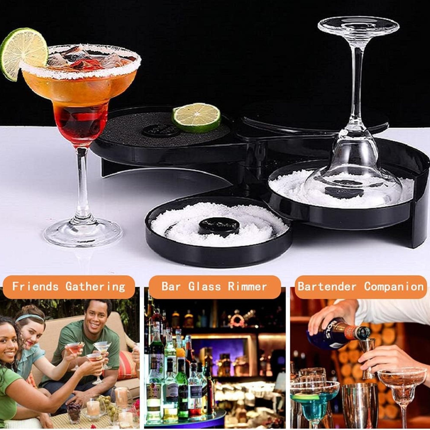 3 in 1 Bar Glas Rimmer für Margarita und Cocktail Barkeeper Tool Salt Box Spice Container Salz Rimmer Cocktail Zubehör Bar Zubehör