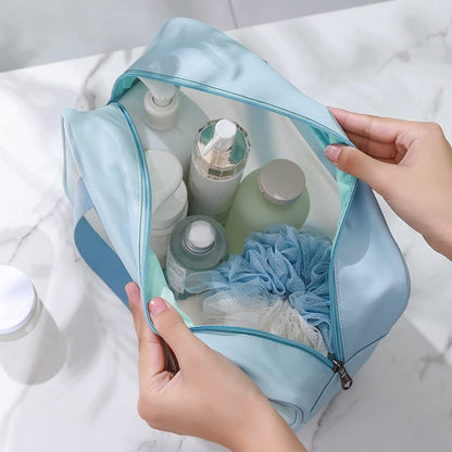 Kosmetiktasche Transparent 3Stk Wasserdicht Kulturbeutel Reise Set Blau