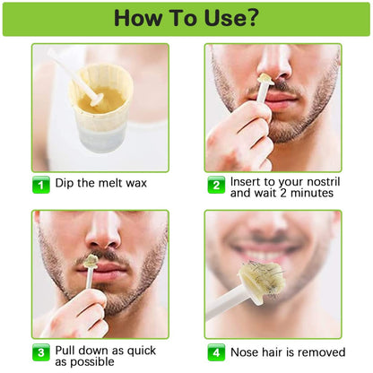 Nasenwachs Set Nose Wax Kits für Männer und Frauen mit 100g Nasenhaarwachs 20 Applikatoren 10 Holzapplikatoren 10 Behälter und Schnurrbartschablonen