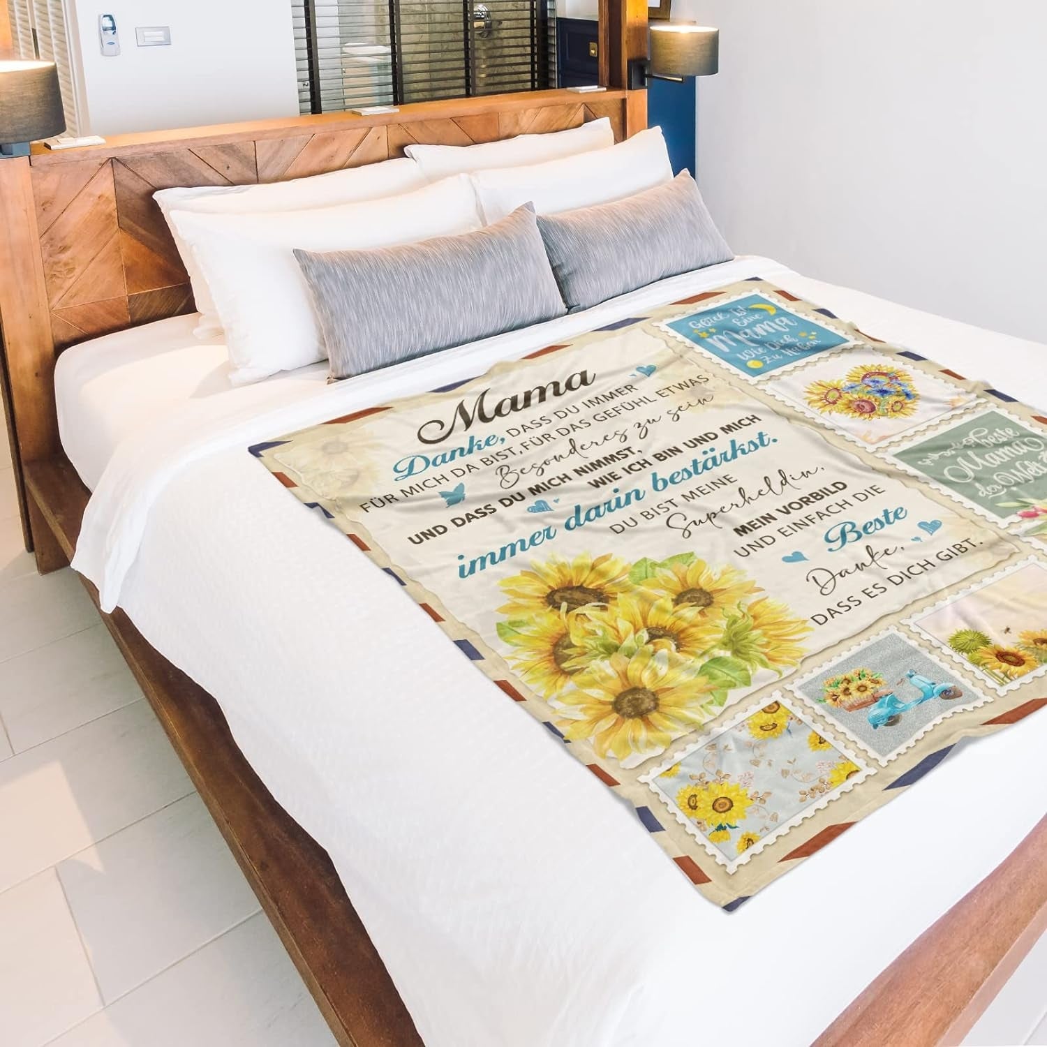 Flauschige Flanelldecke Geschenk für Mama Geburtstagsgeschenk & Muttertag, 150x130cm