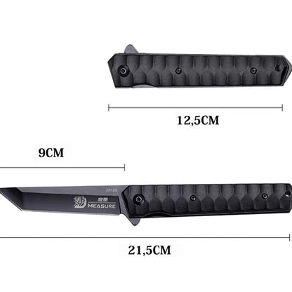 Einhandmesser Tanto Klappmesser EDC Messer Outdoor Survival Taschenmesser mit Clip Pocket Flipper Knife (Tanto Klinge) Schwarz