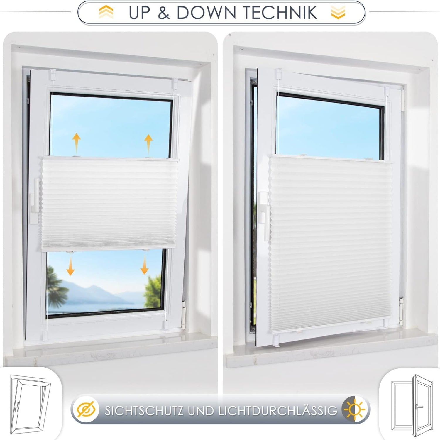 rollos für fenster jalousien fenster ohne bohren Plissee Klemmfix 35x100cm Plisseerollo Sonnenschutz Fenster Tür Easyfix Fensterrollo mit Klemmträger