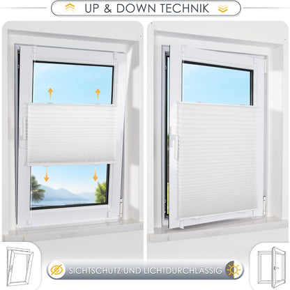 rollos für fenster jalousien fenster ohne bohren Plissee Klemmfix 35x100cm Plisseerollo Sonnenschutz Fenster Tür Easyfix Fensterrollo mit Klemmträger