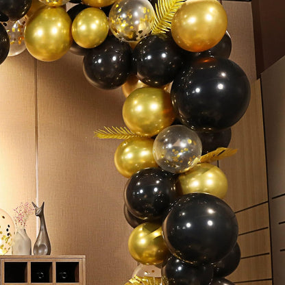 Ballons Gold Schwarz 140stk Luftballons Geburtstag Girlande Kit Konfetti Ballonbogen ballon girlande für Bar Party Deko luftballon girlande
