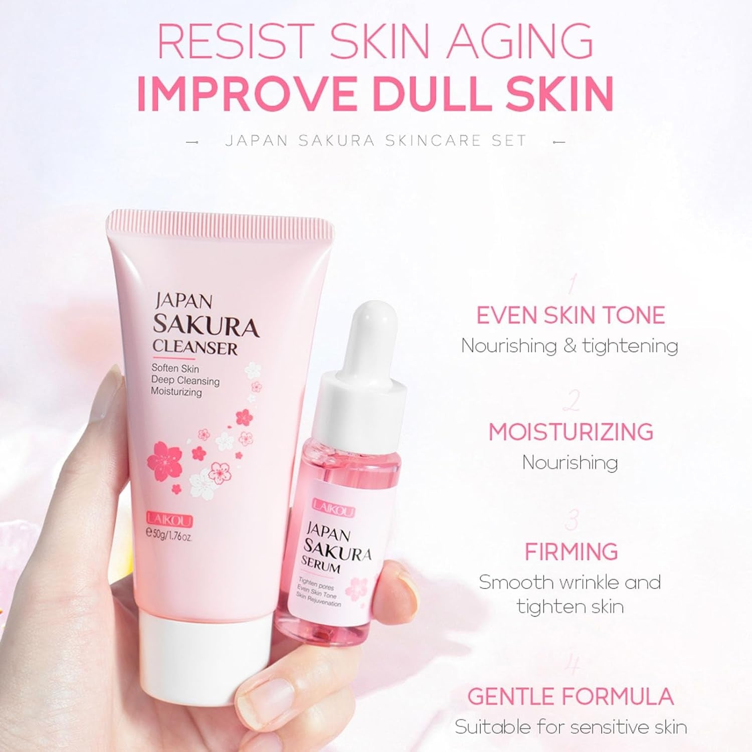 Sakura Geschenkset Frauen 4tlg korean skincare Feuchtigkeitspflege Hautpflege