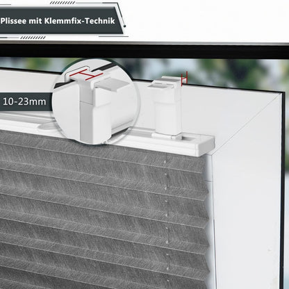 plissee klemmfix ohne bohren jalousien fenster plissee verdunkelung grau 100x140cm thermo plissee klemmfix verdunklung jalousien zum klemmen plissee