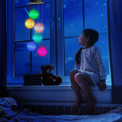 Solar Windspiel Garten 6 LED Kugel Solar Windspiel für Draußen Geschenke für Mutter Frauen Tochter Freundin Solar Windspiel Wasserfest Dekoration