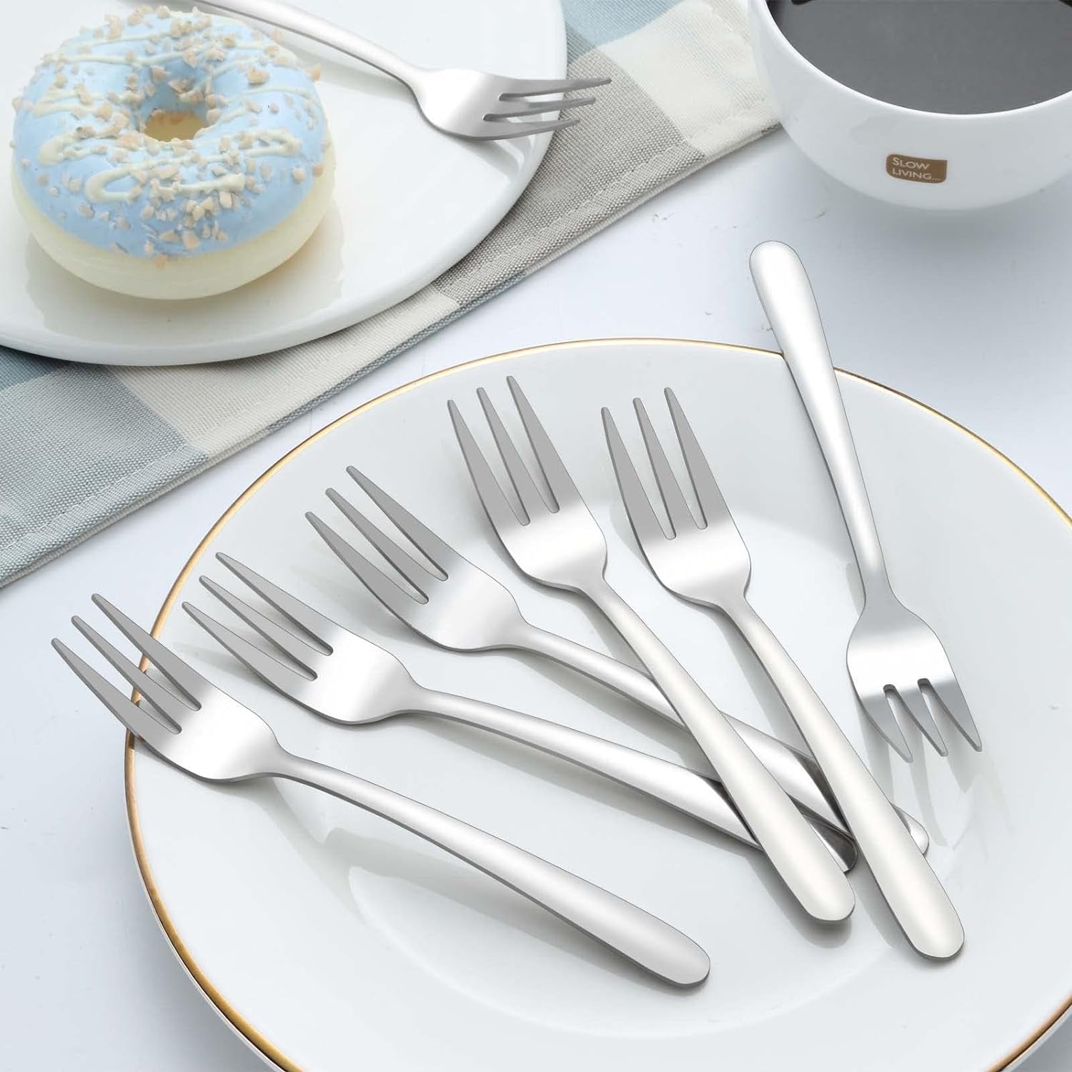 Kuchengabel Set Dessertgabel Set 24 Stück (14,5cm) Edelstahl Gabeln Spülmaschinenfest Spiegelpoliert Geeignet für Haushalte Restaurants Kantinen