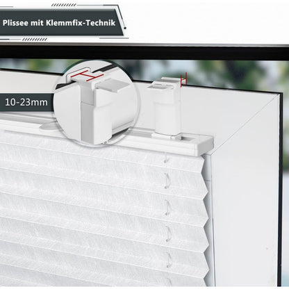 Plissee ohne Bohren Verdunkelung Rollos für Fenster ohne Bohren Thermo zweifarbig Faltrollos 100 Prozent Blickdicht Schallschutz Wärmehaltung 80x230cm