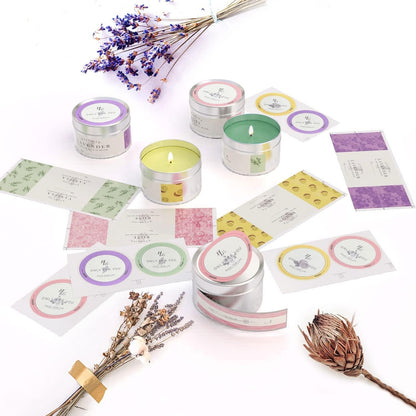 DIY Kerzen Selber Machen Set Kerzenherstellung Kit 480g Sojawachs 8 Kerzendosen 4 Duftöl 4 Farbblöcken 50 Candle Wicks für Anfänger und Erwachsene
