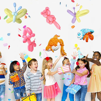 Modellierballons 200 Stück Magische Luftballons Lange Bunte Ballons DIY Ballon Kit für Party Hochzeit Geburtstag Veranstaltungen Dekoration
