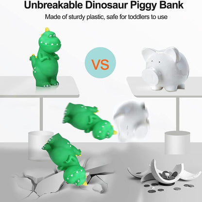 Dinosaurier Sparschwein Cartoon Green T-Rex Kinder Money Bank Raumdekoration Münzbank Geschenk für Jungen Oder Mädchen Grün-stehend Hochwertig