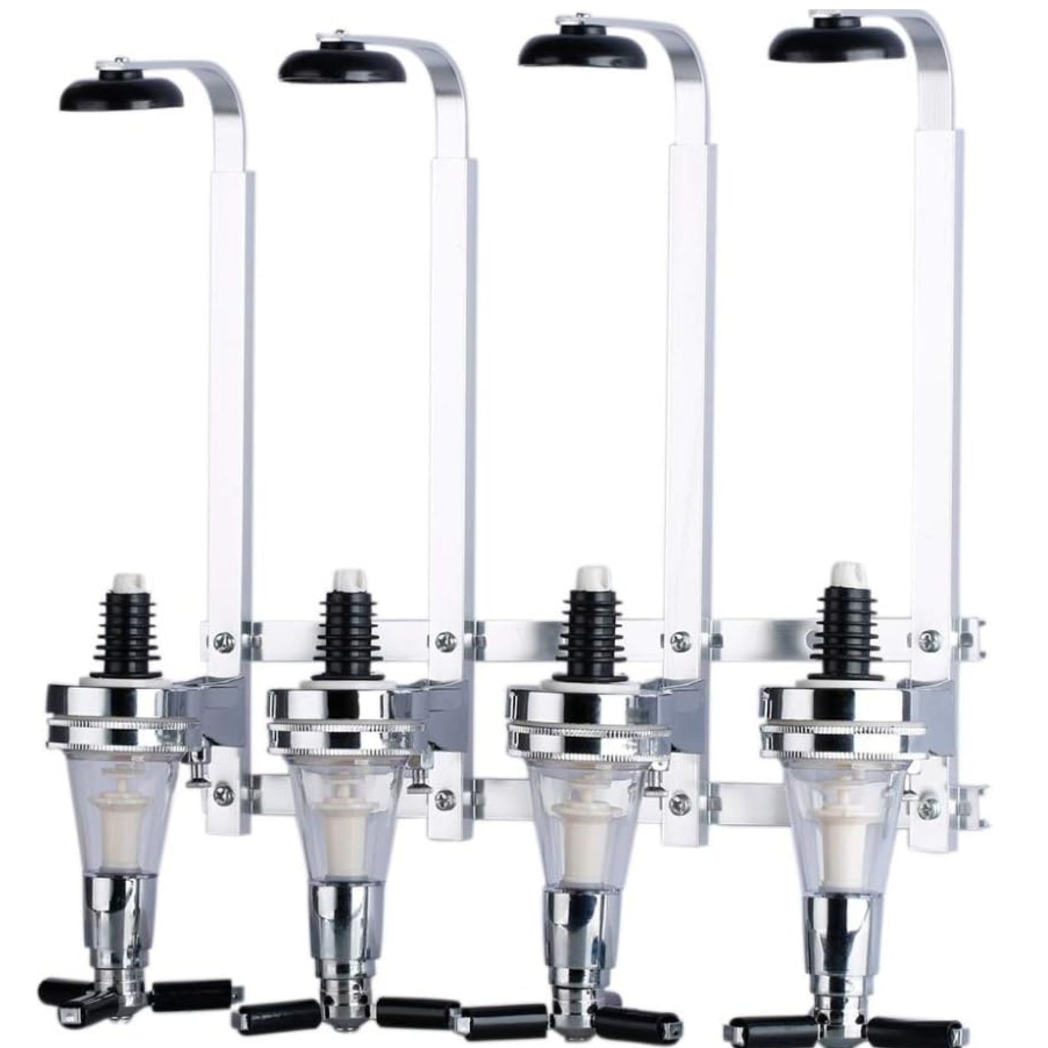 Flaschenhalter Wand und Dosierer Baroptik für Homebar Optik Spender für Spirituosen Bar Butler Getränkespender für Home Pub 4 Fach Ausgezeichnet