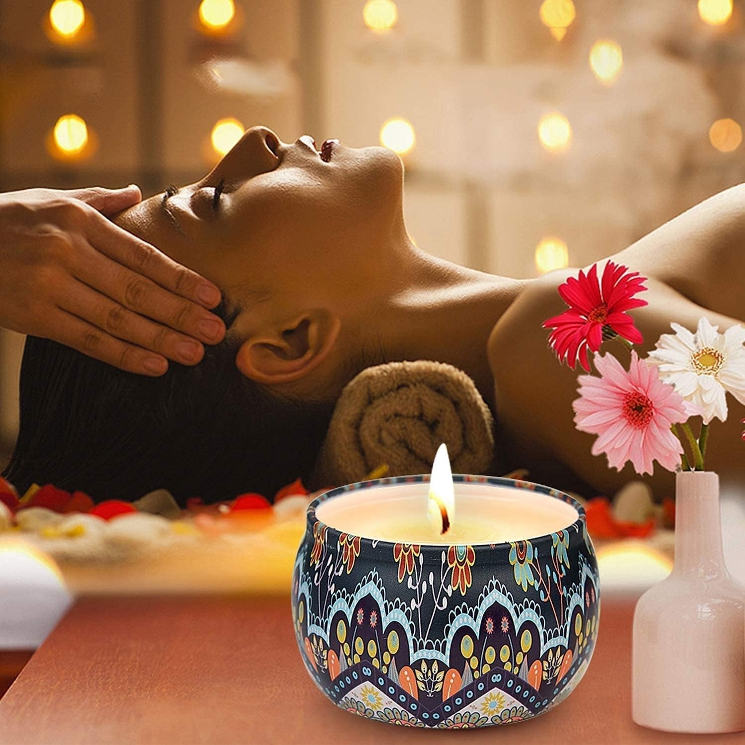 Duftkerzen Set Geschenkset für Frauen 4 Stück Home Duft Natürliches Aromatherapie für Frauen Kerzen Tragbare Reisekerzen für Stressabbau