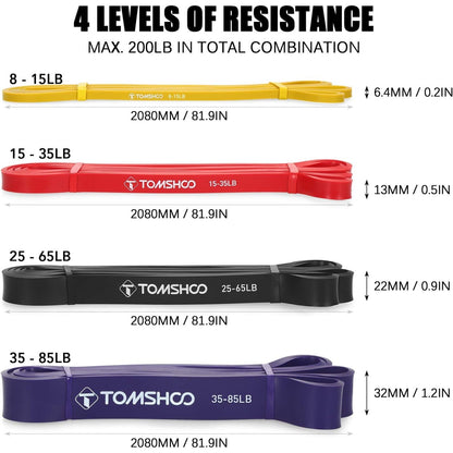 Fitnessbänder Terrabänder Resistance Bands Set 4/5 Stück Widerstandsbänder mit Aufbewahrungstasche Türanker Mehrere Widerstandsstufen Fitnessbänder