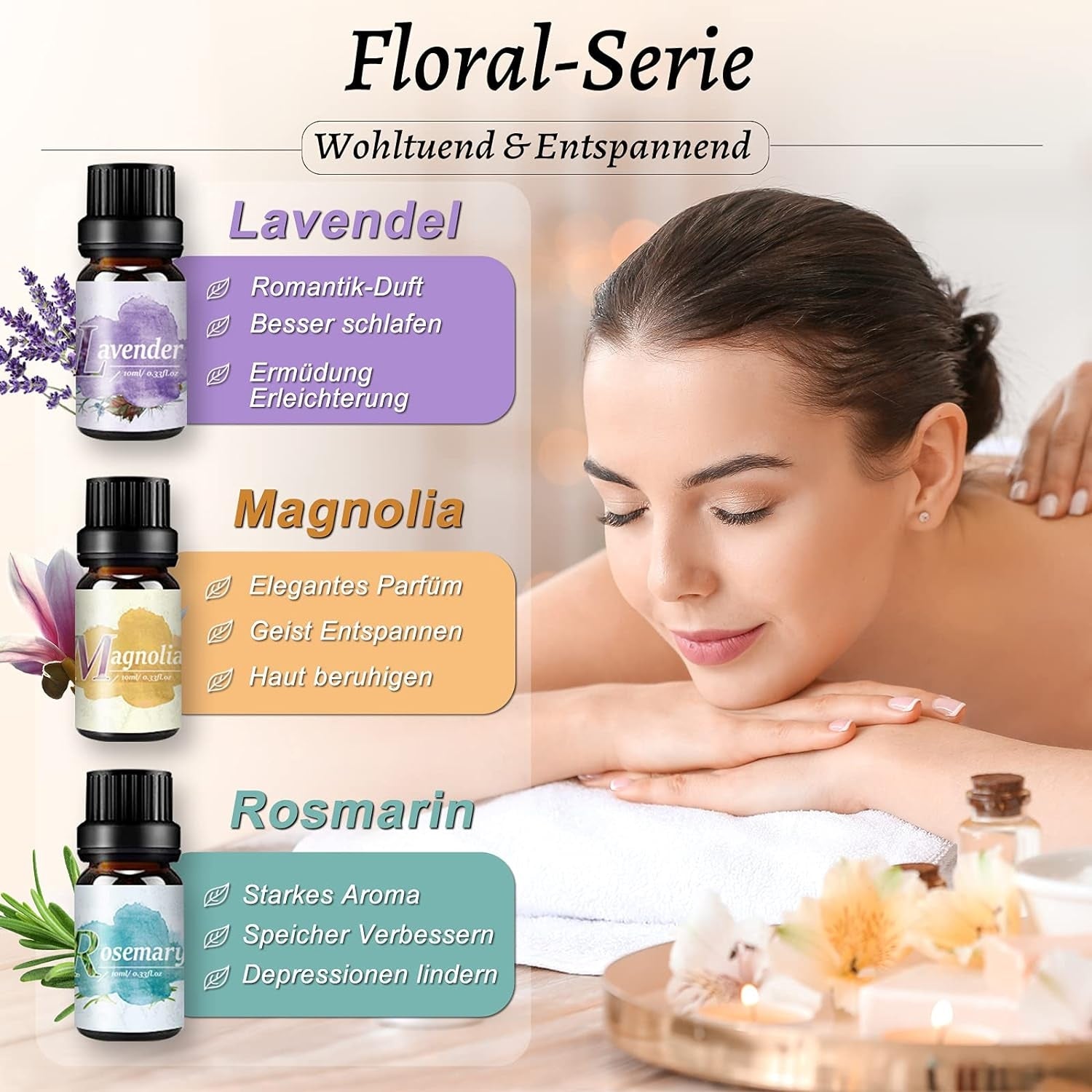 Aromatherapie Öle Set 8x10ML 100% Rein Naturrein Duftöle Geschenk