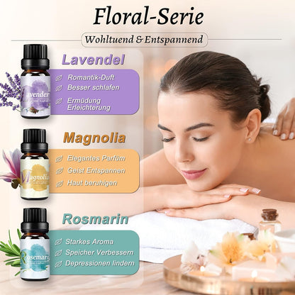 Aromatherapie Öle Set 8x10ML 100% Rein Naturrein Duftöle Geschenk