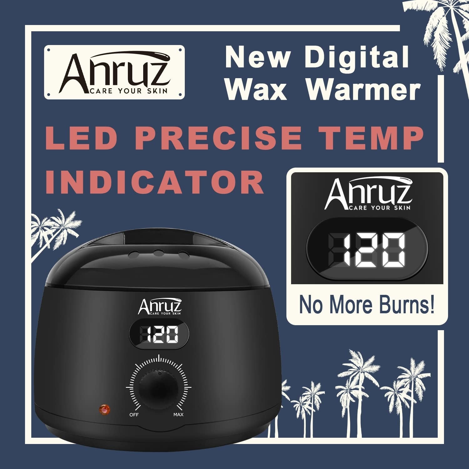Digitales Waxing Set mit Wachswärmer 500g Wachsperlen Vor und Nachbehandlungslotion Wax Maschine für Ganzkörper Haarentfernung zu Hause