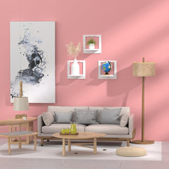3er Set Wandregal Weiß Quadratisch Schweberegal Einfache Montage PVC Dekorativ