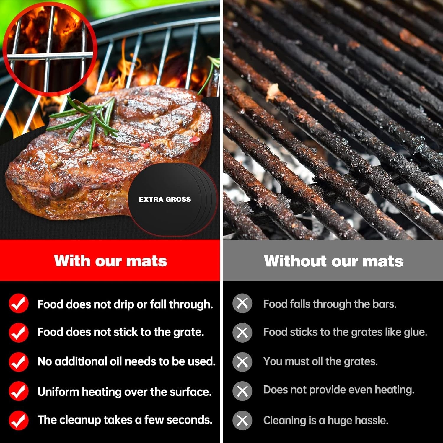 BBQ Grillmatte 5er Set 40x32cm Teflon Antihaft Grillplatte Backmatte Wiederverwendbar für Holzkohlegrill Elektronischen Grill Grill Zubehör Backmatte
