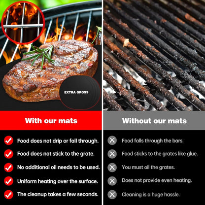 BBQ Grillmatte 5er Set 40x32cm Teflon Antihaft Grillplatte Backmatte Wiederverwendbar für Holzkohlegrill Elektronischen Grill Grill Zubehör Backmatte